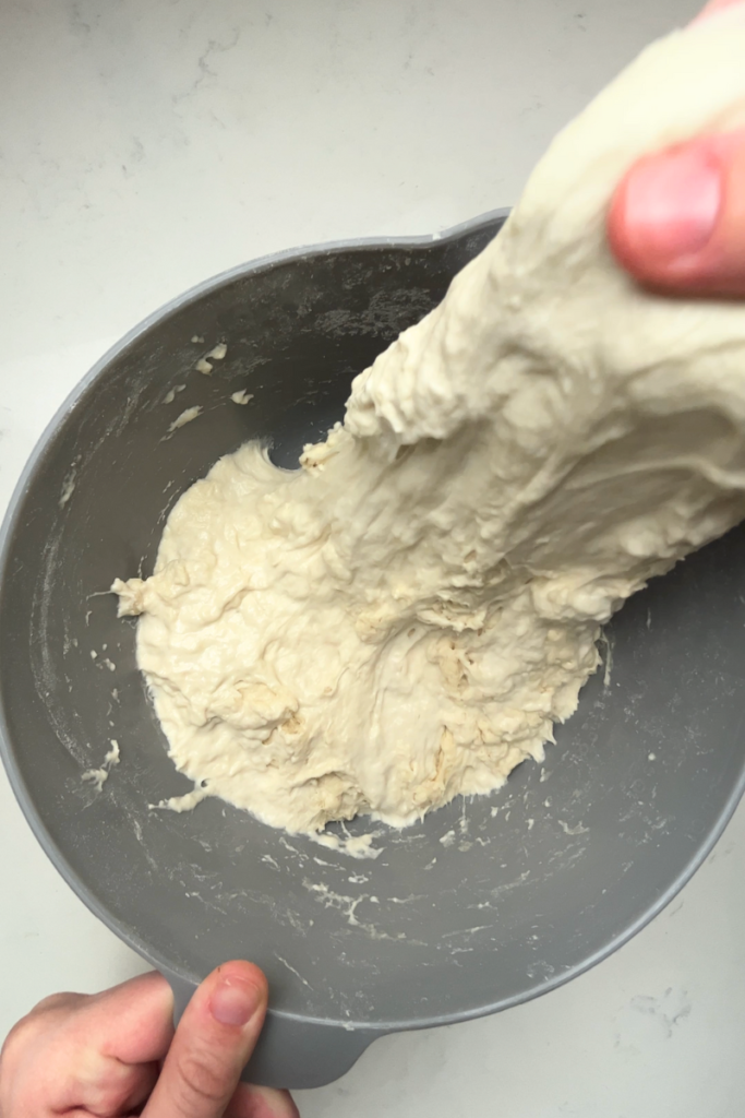 Stretch and fold sourdough.