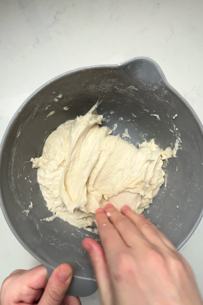 Stretch and fold sourdough.