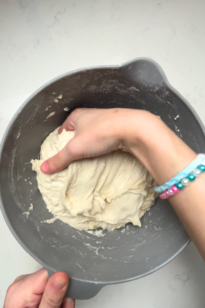 Stretch and fold sourdough.