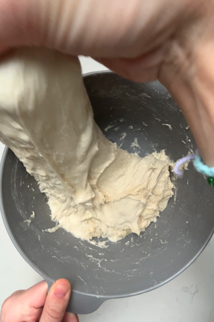 Stretch and fold sourdough.