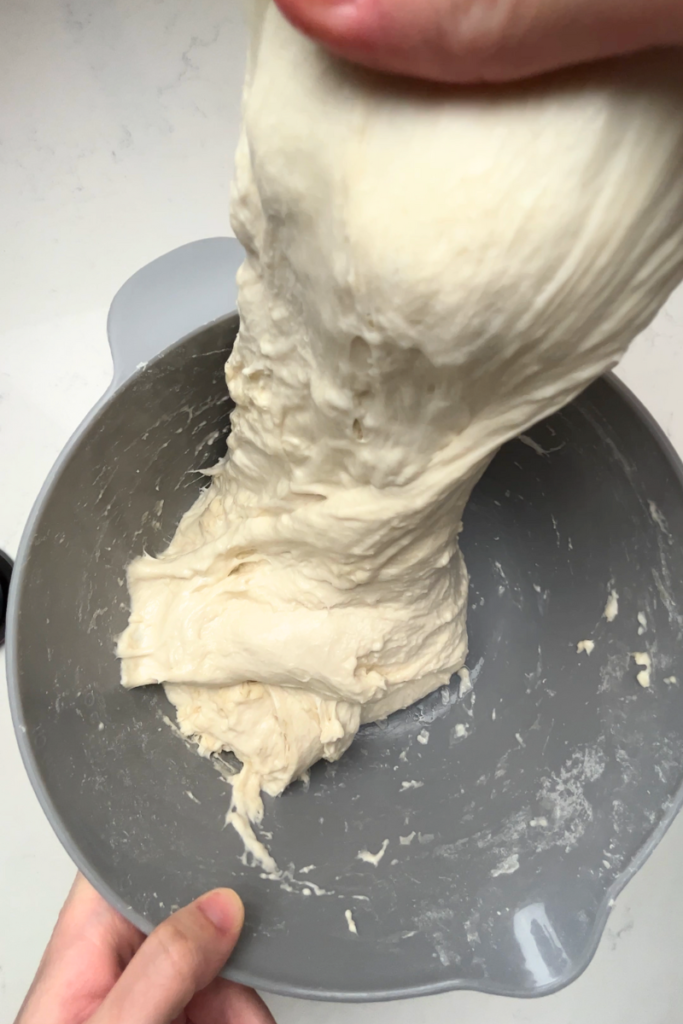 Stretch and fold sourdough.