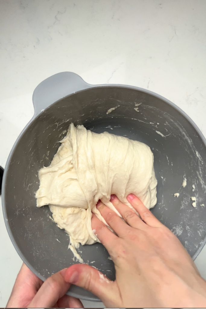 Stretch and fold sourdough.