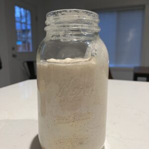 Sourdough Starter in a mason jar.