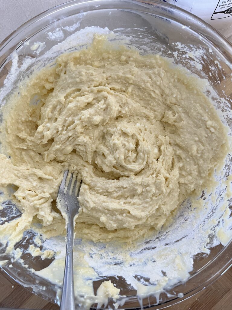 Sourdough cottage cheese pancake batter.