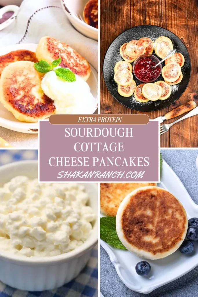 Sourdough Cottage cheese pancakes pin. 