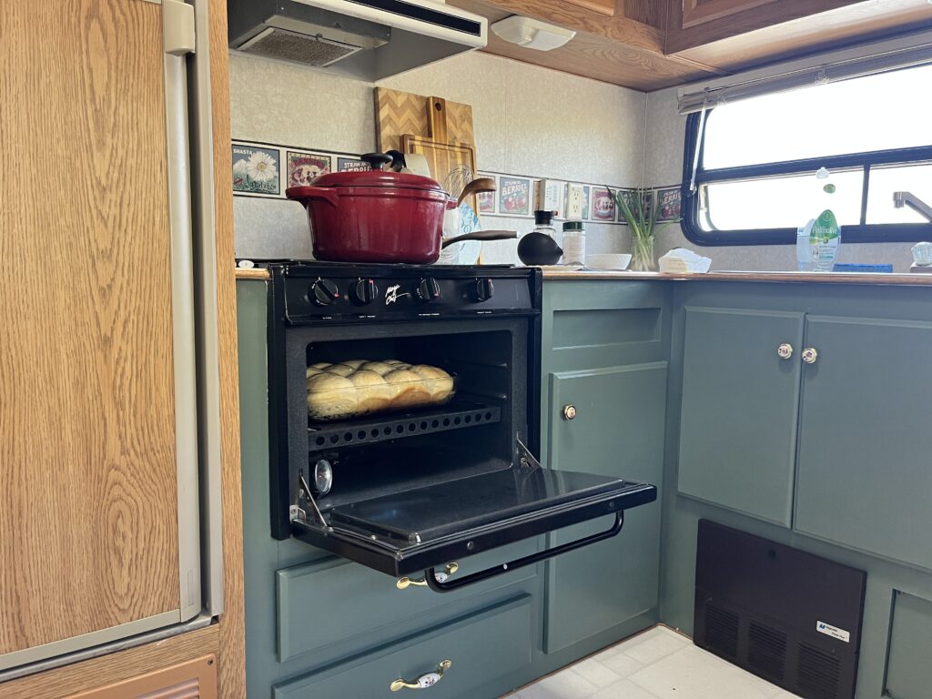 sourdough dinner rolls in a rv oven.