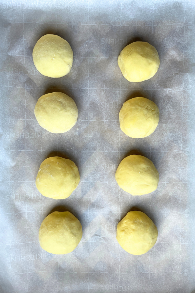 Sourdough almond brioche dough balls. 