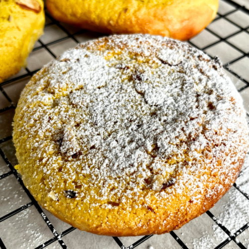 Sourdough almond brioche buns.