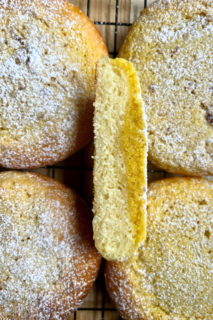 Sourdough almond brioche buns.