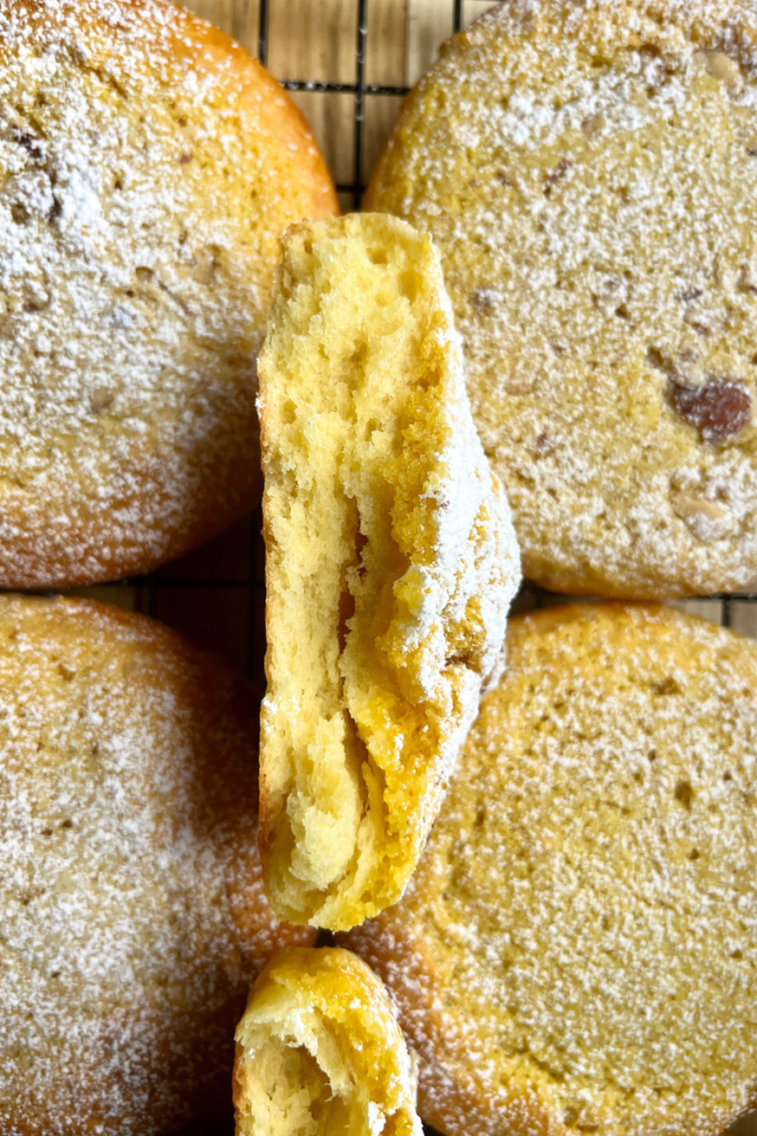 Sourdough almond brioche buns.