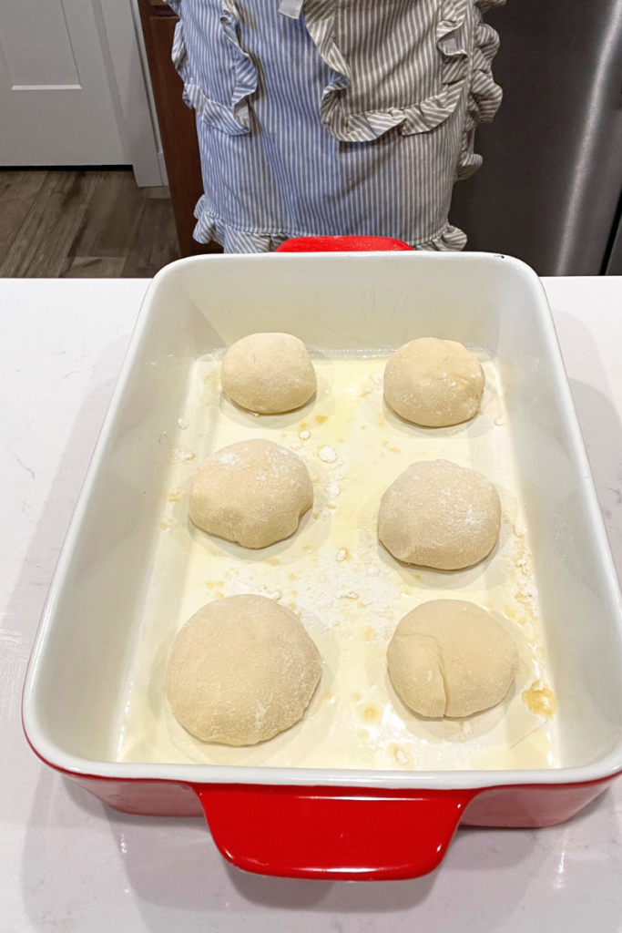 Sourdough ham and cheese bun dough.