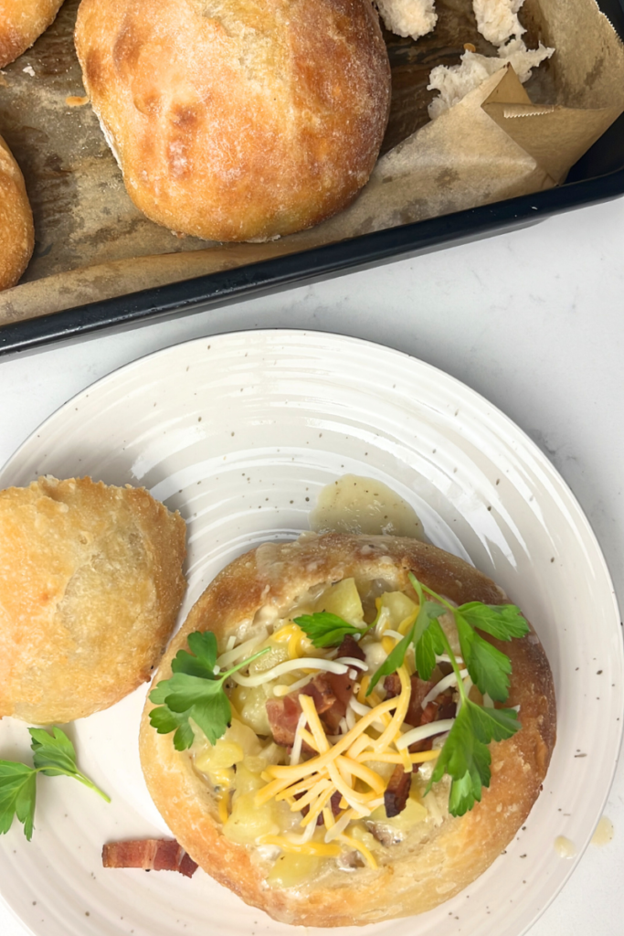 Sourdough bread bowls.