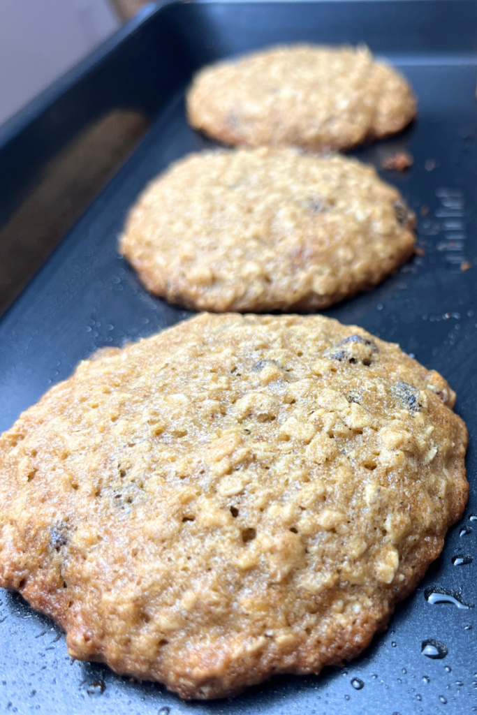 Sourdough raisin oatmeal cookies.