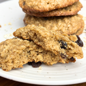 Sourdough raisin oatmeal cookies.