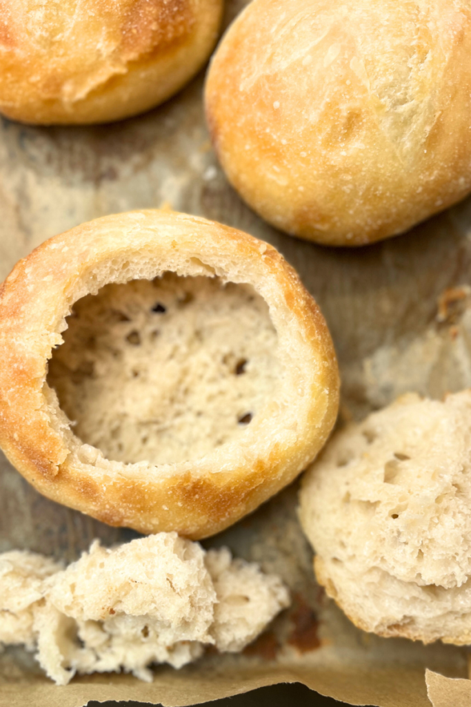 Sourdough bread bowls.