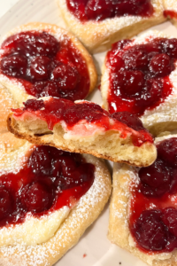 Sourdough cherry cheesecake buns.