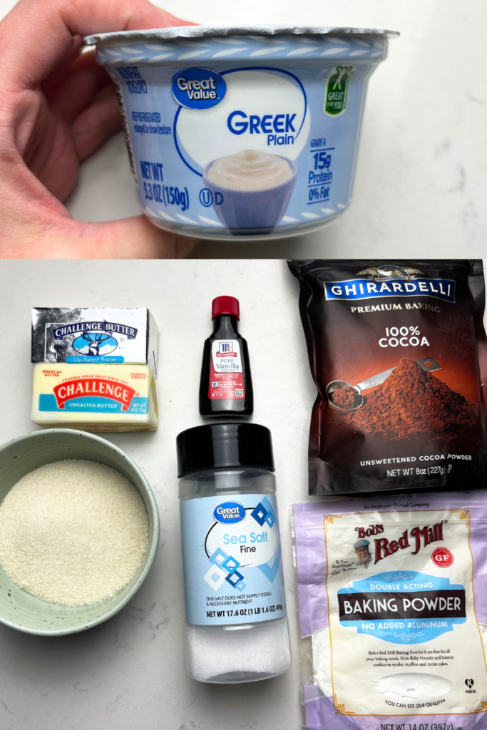 Ingredients for Sourdough Marble Loaf Cake.