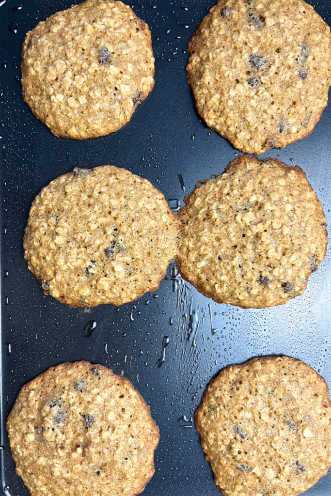 Sourdough raisin oatmeal cookies.