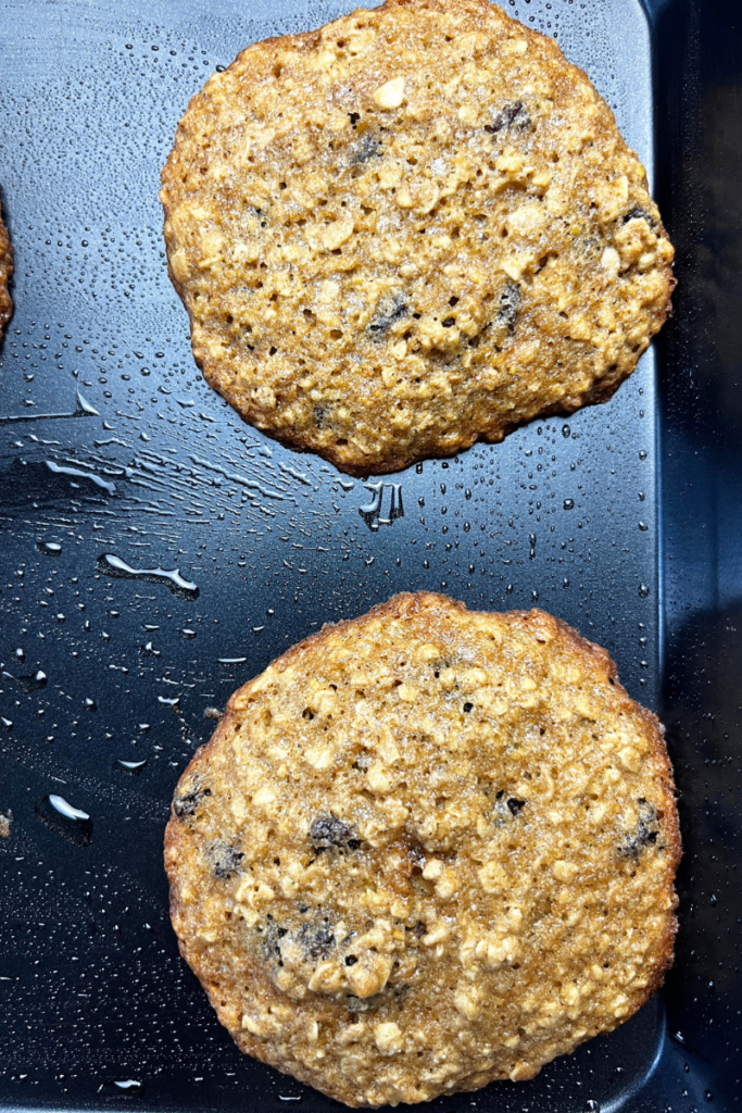 Sourdough raisin oatmeal cookies.