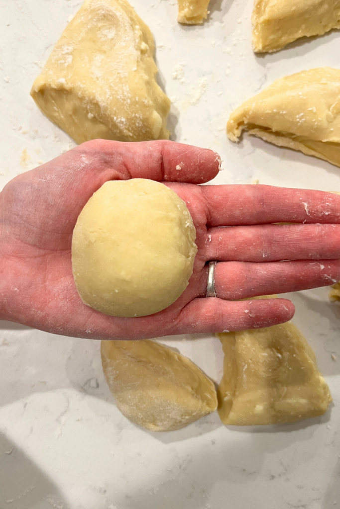 Sourdough cherry cheesecake buns dough ball.