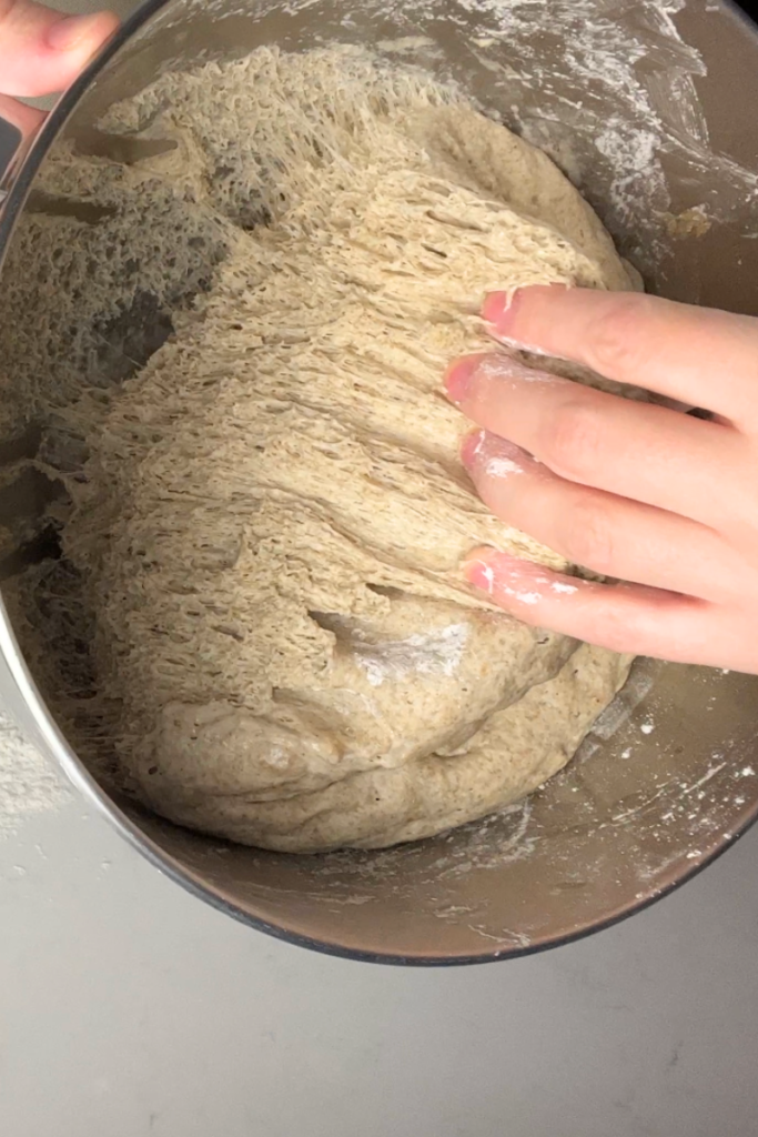 62% rye sourdough bread dough.