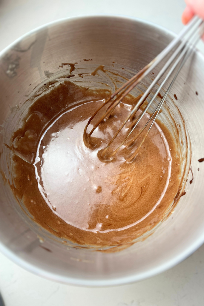 Sourdough brownie wet ingredients. 