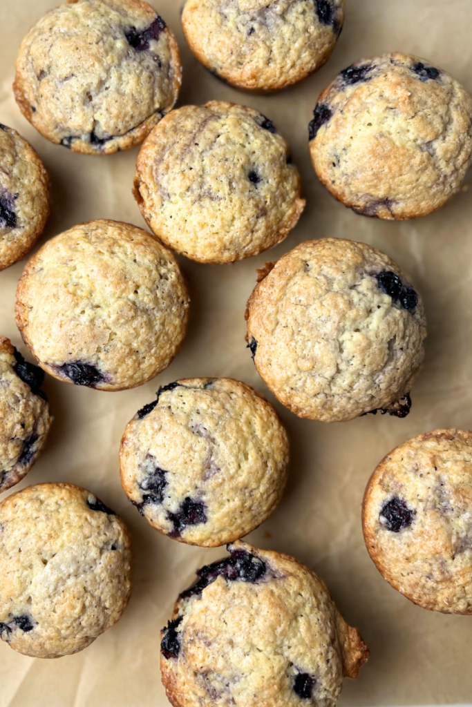 Sourdough lemon blueberry muffins. 