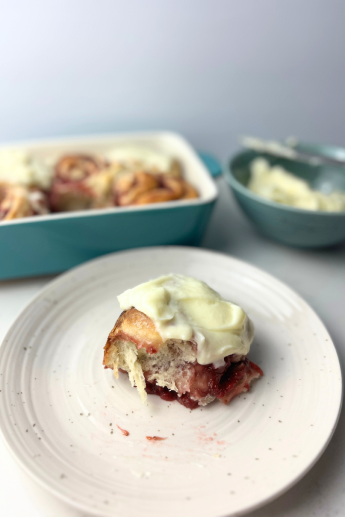 Sourdough strawberries and cream rolls.