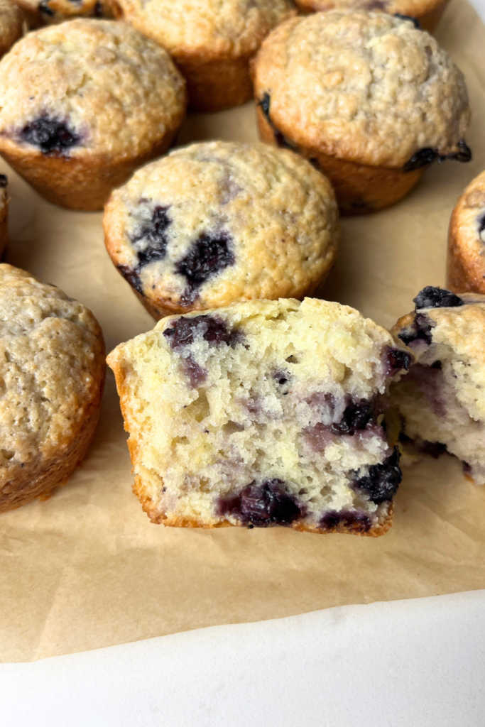 Sourdough lemon blueberry muffins. 