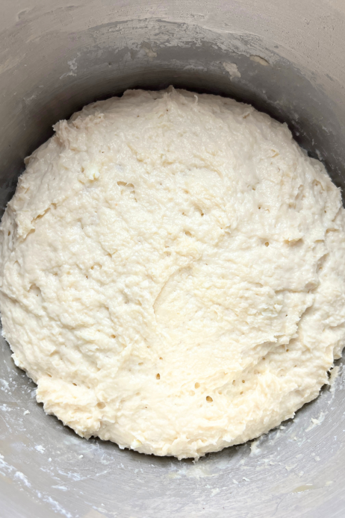 Sourdough strawberries and cream rolls dough.