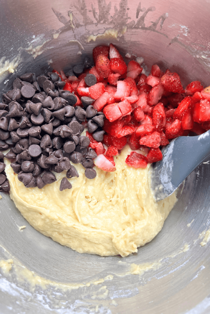 Sourdough Chocolate Chip Strawberry Muffins