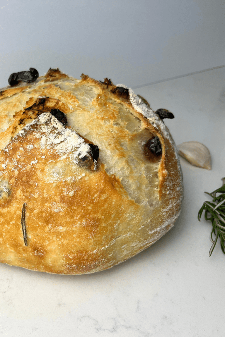 Roasted Garlic, Rosemary, and Kalamata Olives Sourdough Bread Shakan