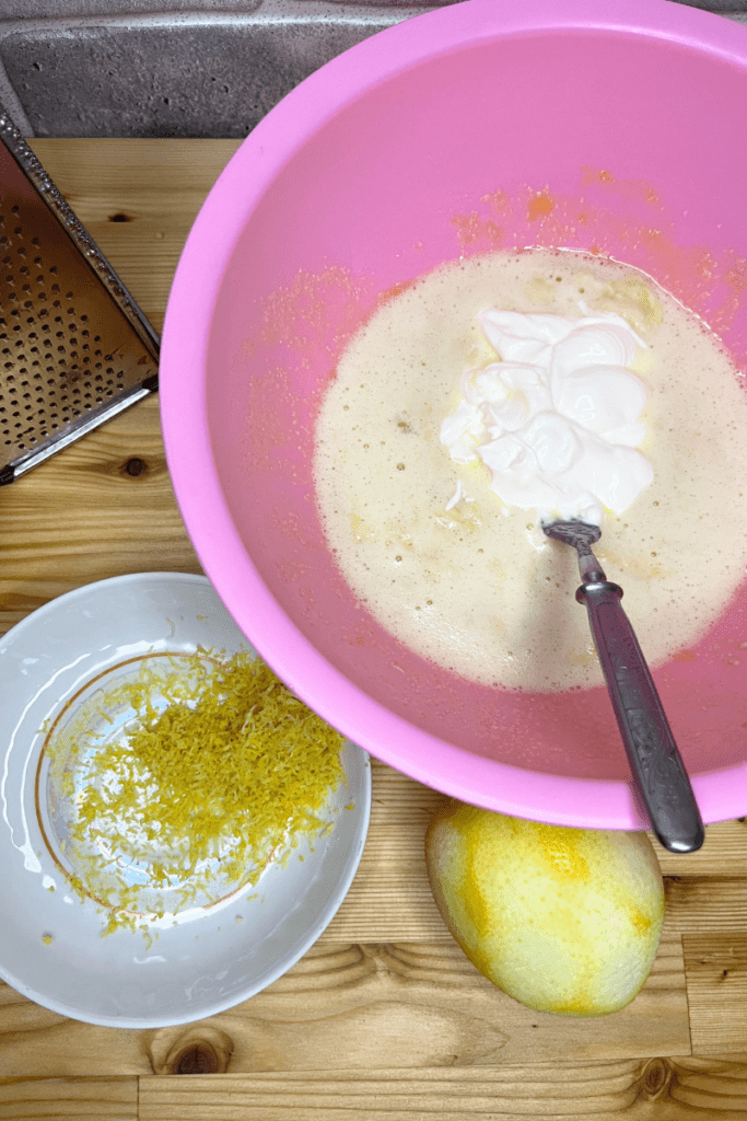 Sourdough Lemon Loaf ingredients.