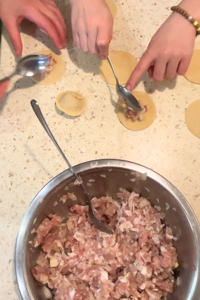 Sourdough pelmeni dough.