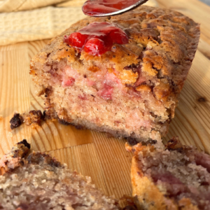 Sourdough Strawberry Chocolate Chip Loaf Cake