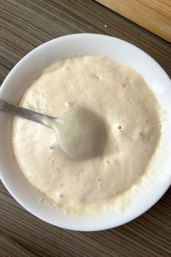 Sourdough Starter bubbly with baking soda.