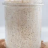 Healthy sourdough starter in a jar.