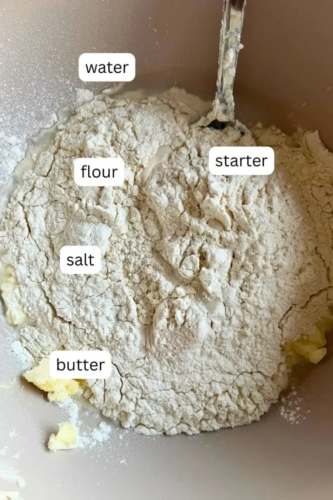 Sourdough garlic knots ingredients. 
