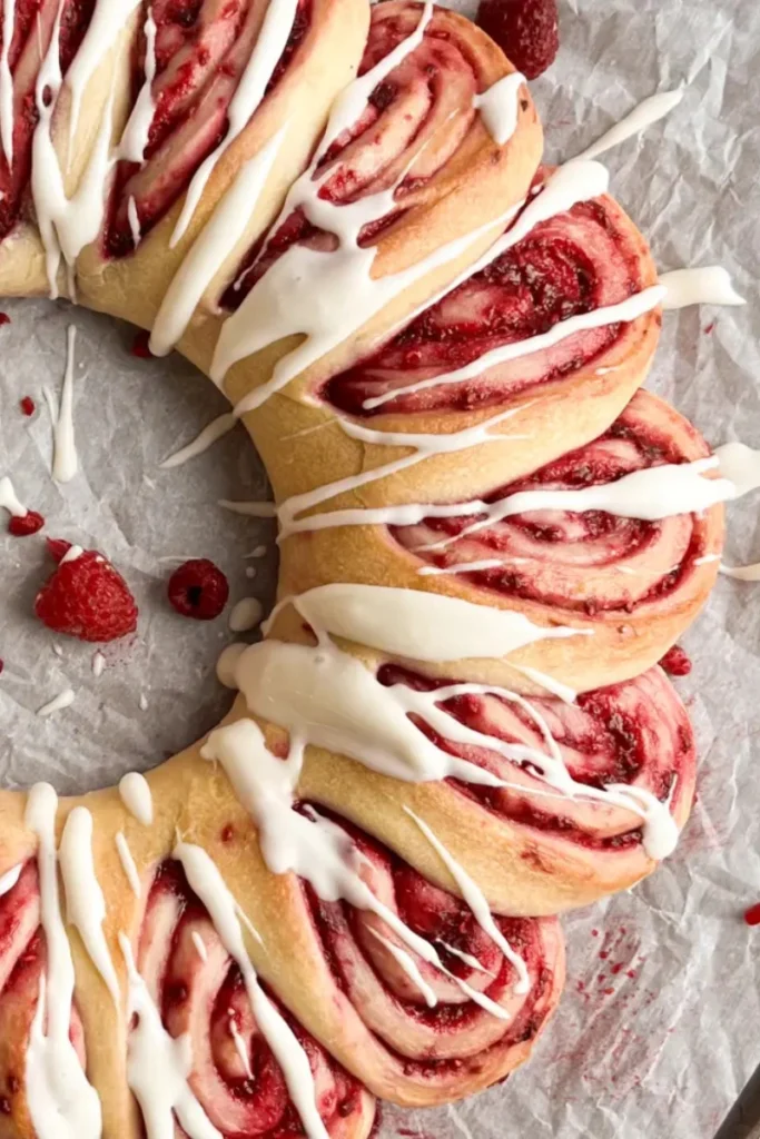 Sourdough raspberry wreath. 