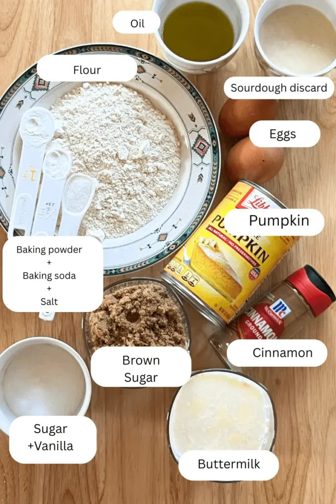 Pumpkin Sourdough Tres Leches Cake ingredients. 