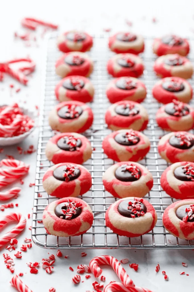 Chocolate Peppermint Thumbprints.