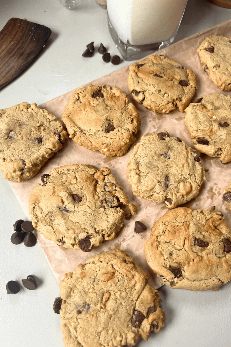 Soft & Chewy Sourdough Peanut Butter Chocolate Chip Cookies