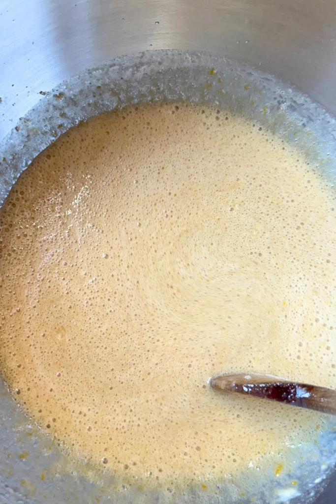 Sourdough Apple Cider Muffins batter in a bowl.