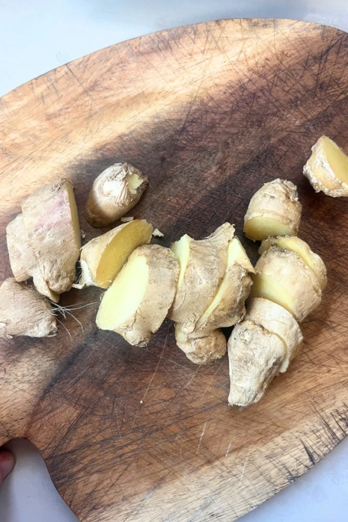Natural ingredients for homemade ginger lemon honey candy.